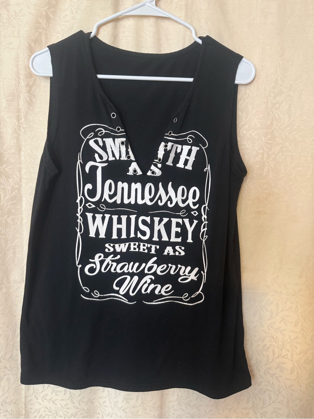 Tennessee Whiskey Tank Top, Women’s Large Black “Smooth as Tennessee Whiskey “